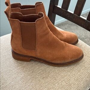 Clarks Tan Suede Ankle Boots